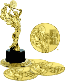 Best of State Statue and Four Best of State Medals