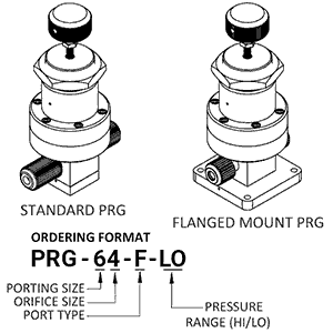 iPolymer PTFE Pressure Regulators PRG Ordering Configurations