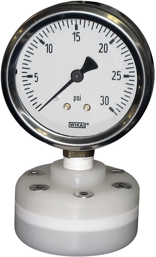 iPolymer PTFE Gauge Isolator with Liquid Gauge